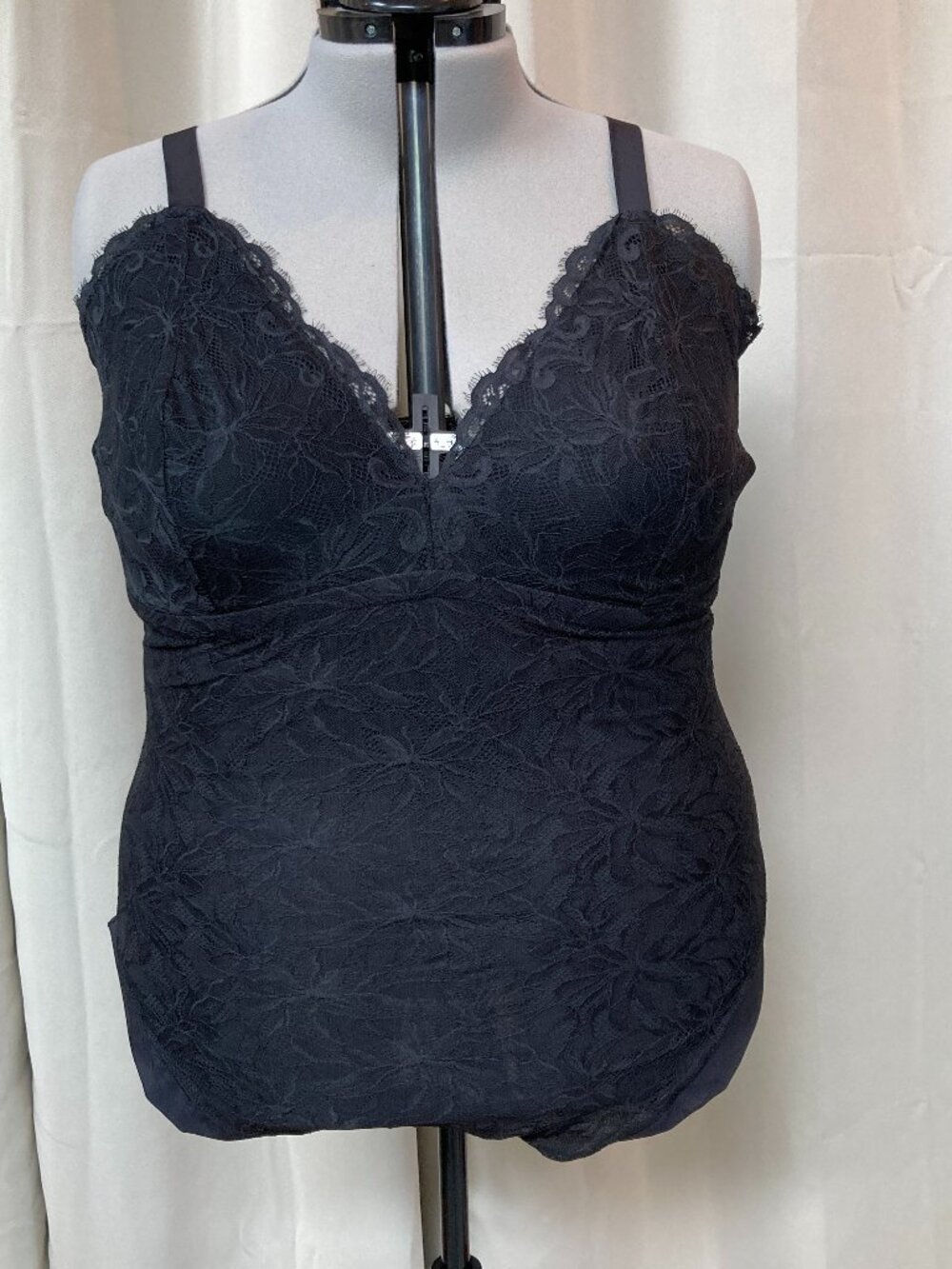 Yitty 5X Black Smoothing Lace Tanga Bodysuit